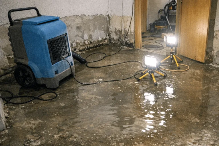 Sicherung der Räume durch den Wasserschaden-Notdienst