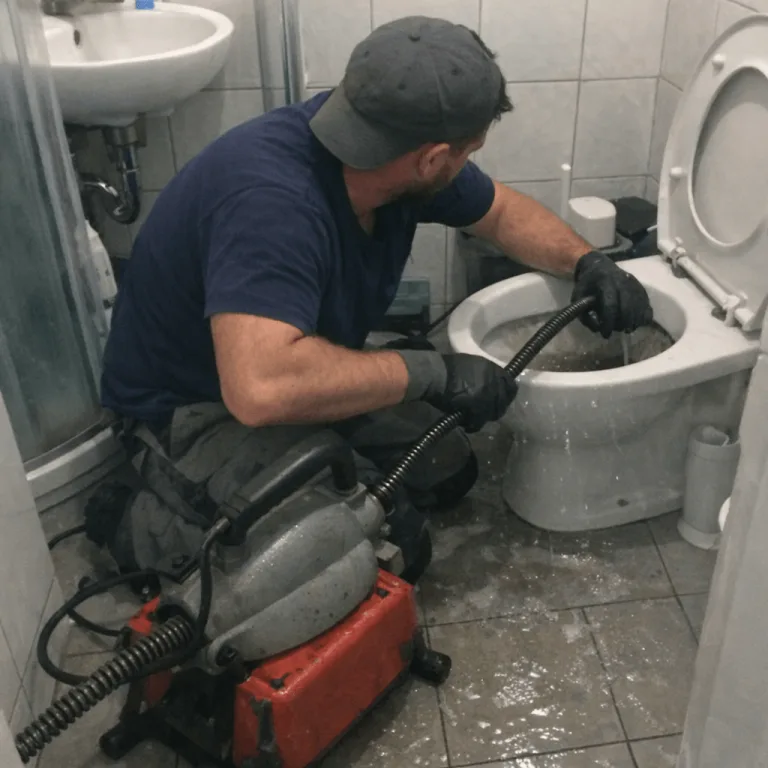 Handwerker bei der Arbeit im Badezimmer