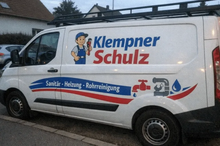 Servicefahrzeug von Klempner Schulz im Einsatzgebiet